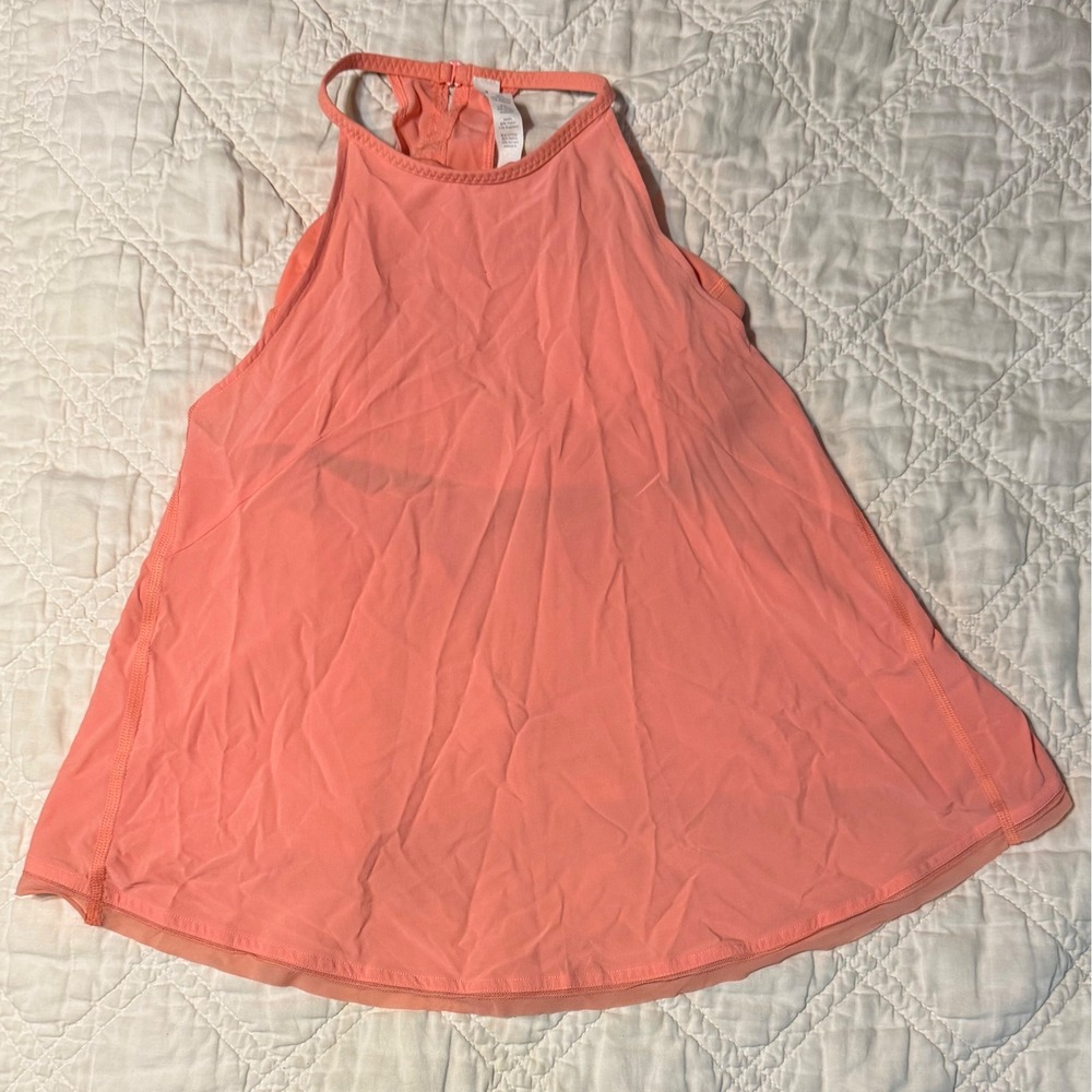 Lululemon Free Spirit Tank Top Womens 4 Coral Pink Racerback Built-in Bra Active
